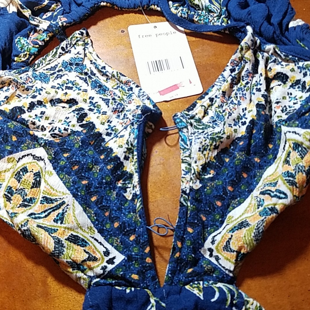 Free People Bella Cropped Cutout Jumpsuit - Navy - Picture 5 of 5